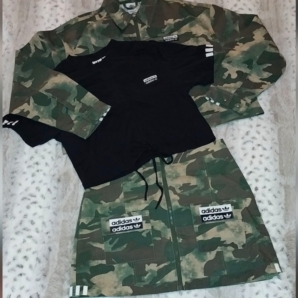 Adidas Camo Skirt Jacket Shirt Set - Picture 15 of 15